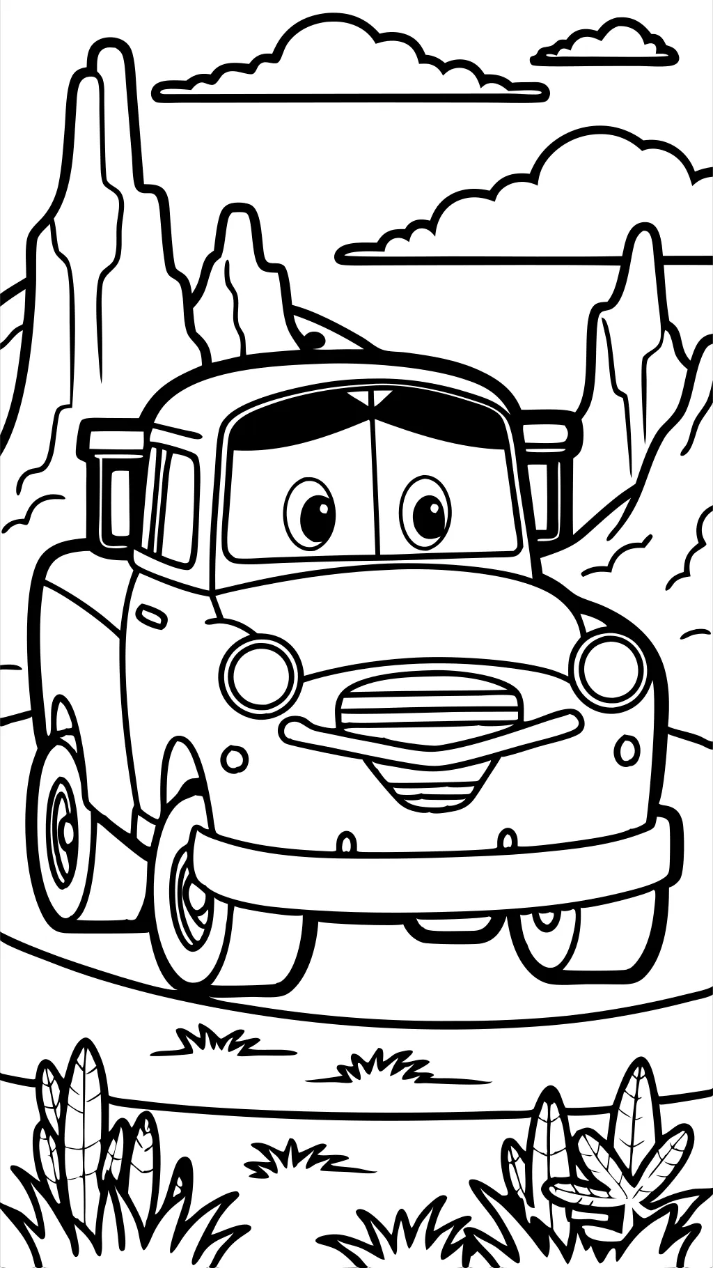 coloring pages tow mater